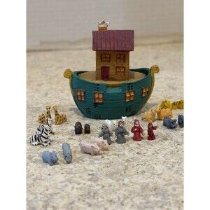 Miniature Noah’s Ark Resin Figurine Set-Ark House Animal 9 pairs of animals